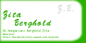 zita berghold business card